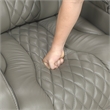 Pemberly Row Top Grain Leather Power Reclining Sofa and Loveseat in Gray