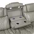 Pemberly Row Top Grain Leather Power Reclining Sofa and Loveseat in Gray