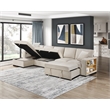 Pemberly Row Boucle Sectional with Left Chaise and Pull-out Bed in Beige