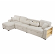 Pemberly Row Boucle Sectional with Left Chaise and Pull-out Bed in Beige