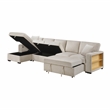 Pemberly Row Boucle Sectional with Left Chaise and Pull-out Bed in Beige