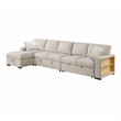 Pemberly Row Boucle Sectional with Left Chaise and Pull-out Bed in Beige