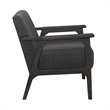 Pemberly Row Solid Wood and Fabric Upholstered Accent Chair in Dark Gray