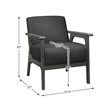 Pemberly Row Solid Wood and Fabric Upholstered Accent Chair in Dark Gray