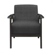 Pemberly Row Solid Wood and Fabric Upholstered Accent Chair in Dark Gray