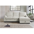 Pemberly Row 2-Piece Fabric Sectional with Pull-Out Bed and Chaise in Beige