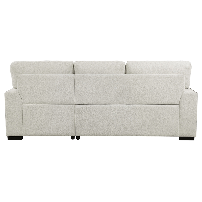 Pemberly Row 2-Piece Fabric Sectional with Pull-Out Bed and Chaise in Beige