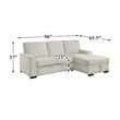 Pemberly Row 2-Piece Fabric Sectional with Pull-Out Bed and Chaise in Beige