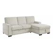 Pemberly Row 2-Piece Fabric Sectional with Pull-Out Bed and Chaise in Beige