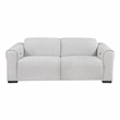 Pemberly Row Chenille Power Double Reclining Loveseat with Headrests in Cloud