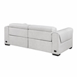 Pemberly Row Chenille Power Double Reclining Loveseat with Headrests in Cloud