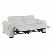 Pemberly Row Chenille Power Double Reclining Loveseat with Headrests in Cloud