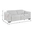 Pemberly Row Chenille Power Double Reclining Loveseat with Headrests in Cloud