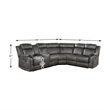 Pemberly Row 3-Piece Wood and Microfiber Reclining Sectional in Brownish Gray