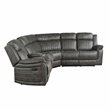 Pemberly Row 3-Piece Wood and Microfiber Reclining Sectional in Brownish Gray