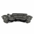 Pemberly Row 3-Piece Wood and Microfiber Reclining Sectional in Brownish Gray