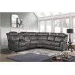 Pemberly Row 3-Piece Wood and Microfiber Reclining Sectional in Brownish Gray