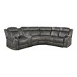 Pemberly Row 3-Piece Wood and Microfiber Reclining Sectional in Brownish Gray