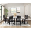 Pemberly Row Solid Wood Ladder Back Dining Side Chair Set of 2 in Black