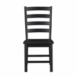 Pemberly Row Solid Wood Ladder Back Dining Side Chair Set of 2 in Black