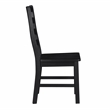 Pemberly Row Solid Wood Ladder Back Dining Side Chair Set of 2 in Black