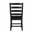 Pemberly Row Solid Wood Ladder Back Dining Side Chair Set of 2 in Black