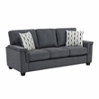 Pemberly Row Chenille Fabric Sofa with Reversible Cushions & 2 Pillows in Gray