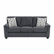 Pemberly Row Chenille Fabric Sofa with Reversible Cushions & 2 Pillows in Gray
