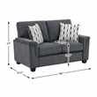 Pemberly Row Chenille Fabric Sofa with Reversible Cushions & 2 Pillows in Gray