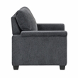 Pemberly Row Chenille Fabric Sofa with Reversible Cushions & 2 Pillows in Gray