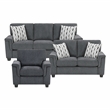 Pemberly Row Chenille Fabric Sofa with Reversible Cushions & 2 Pillows in Gray