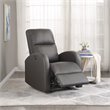 Pemberly Row Faux Leather Power Recliner with Metal Reinforced Seat in Brown