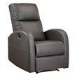 Pemberly Row Faux Leather Power Recliner with Metal Reinforced Seat in Brown