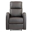 Pemberly Row Faux Leather Power Recliner with Metal Reinforced Seat in Brown