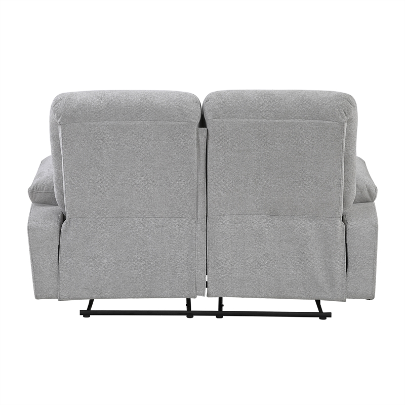 Pemberly Row Gray Chenille 3-Piece Reclining Sofa Loveseat and Chair Set