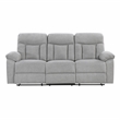 Pemberly Row Gray Chenille 3-Piece Reclining Sofa Loveseat and Chair Set