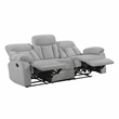 Pemberly Row Gray Chenille 3-Piece Reclining Sofa Loveseat and Chair Set