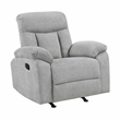 Pemberly Row Gray Chenille 3-Piece Reclining Sofa Loveseat and Chair Set