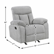 Pemberly Row Gray Chenille 3-Piece Reclining Sofa Loveseat and Chair Set