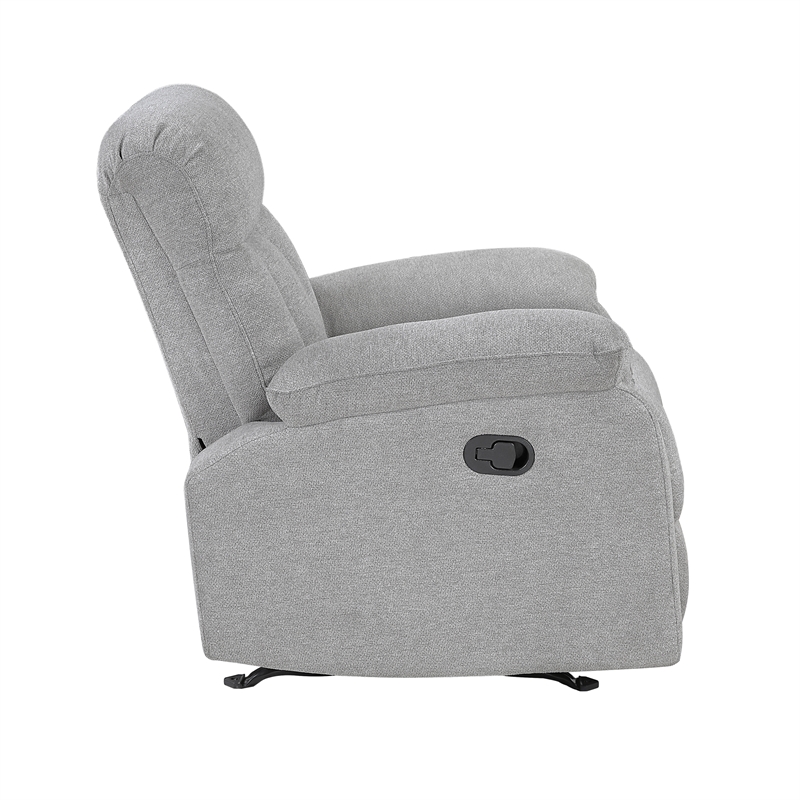 Pemberly Row Gray Chenille 3-Piece Reclining Sofa Loveseat and Chair Set