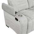 Pemberly Row Double Reclining Loveseat with LED & Speakers in Light Gray