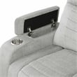 Pemberly Row Double Reclining Loveseat with LED & Speakers in Light Gray