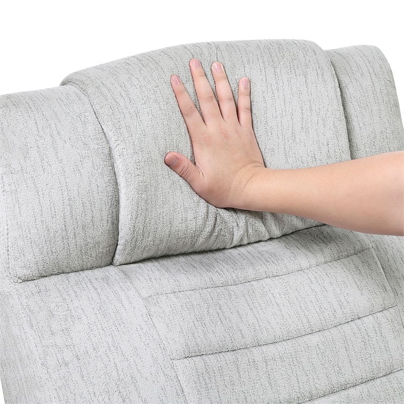 Pemberly Row Double Reclining Loveseat with LED & Speakers in Light Gray