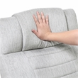 Pemberly Row Double Reclining Loveseat with LED & Speakers in Light Gray