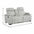 Pemberly Row Double Reclining Loveseat with LED & Speakers in Light Gray