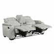 Pemberly Row Double Reclining Loveseat with LED & Speakers in Light Gray