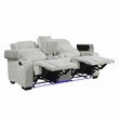 Pemberly Row Double Reclining Loveseat with LED & Speakers in Light Gray
