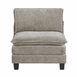 Pemberly Row Upholstered Armless Chair with Foam Over Pocket Coils in Pewter