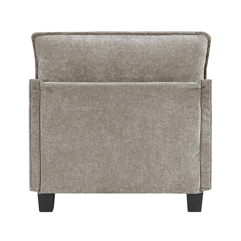 Pemberly Row Upholstered Armless Chair with Foam Over Pocket Coils in Pewter