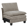 Pemberly Row Upholstered Armless Chair with Foam Over Pocket Coils in Pewter